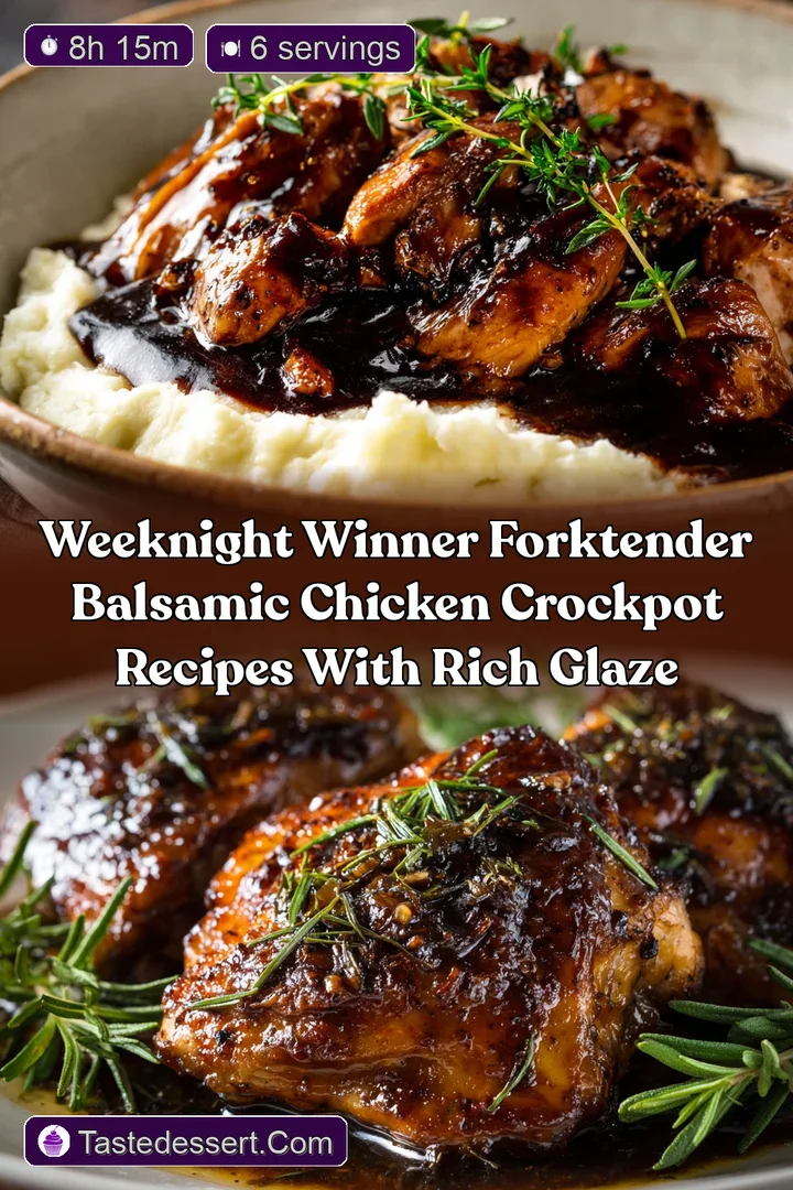 Weeknight Winner ForkTender Balsamic Chicken Crockpot Recipes with Rich Glaze