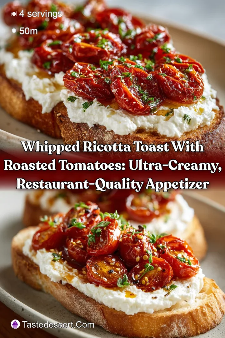 Whipped Ricotta Toast with Roasted Tomatoes: Ultra-Creamy Restaurant-Quality Appetizer