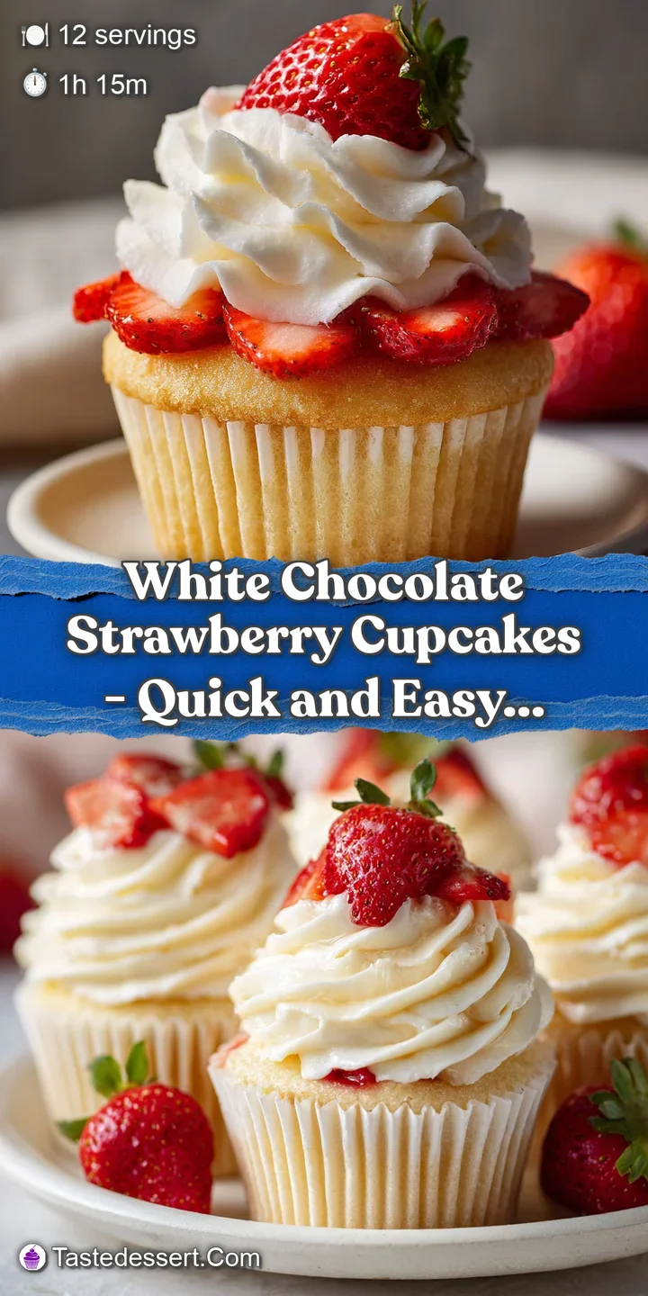 Close-up of a cupcake with textured white chocolate frosting and a vibrant red strawberry; sweet, airy and decadent treat.