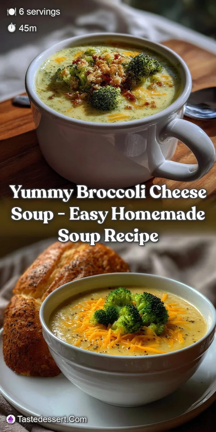 Yummy Broccoli Cheese Soup - Easy Homemade Soup Recipe