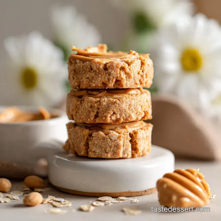 Three energy bites artfully arranged on a white plate, showcasing a mix of textures and earthy tones, inviting a delightfu...