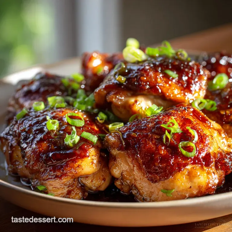 Air Fryer Asianglazed Boneless Chicken Thighs: Sticky Speedy Weeknight Dinner presentation