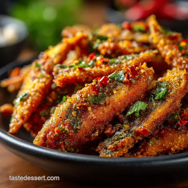 Andhra Fish Fry Crispy Spicy Chepa Vepudu presentation