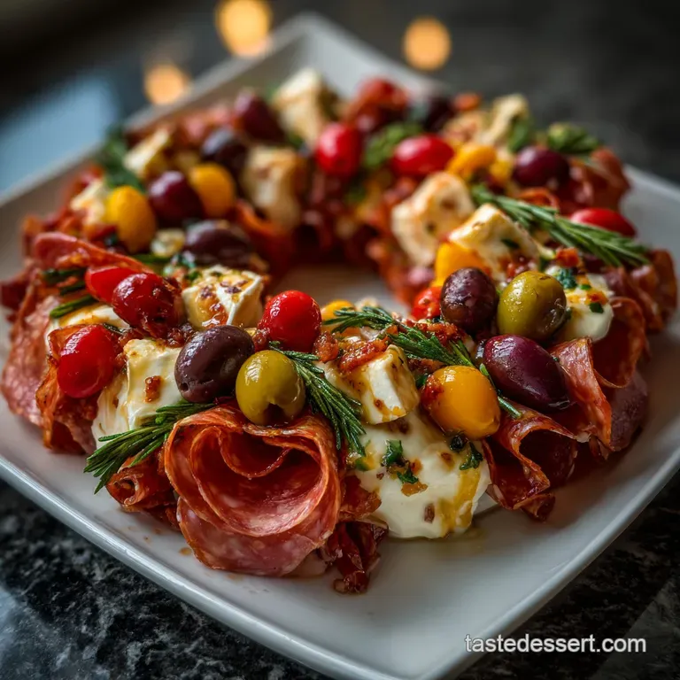 The Ultimate Antipasto Christmas Wreath Appetizer