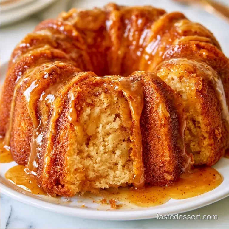 Apple Bundt Cake with Sour Cream and Caramel Glaze