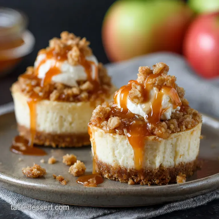 Apple Crisp Mini Cheesecakes the Ultimate Individual Fall Dessert presentation