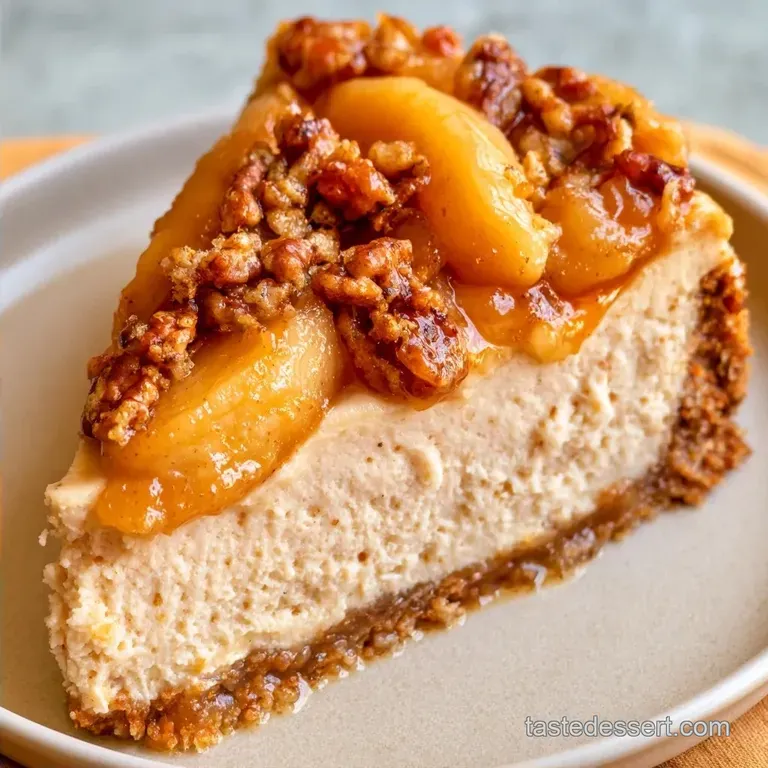 Apple Pecan Cheesecake with Cinnamon Apples
