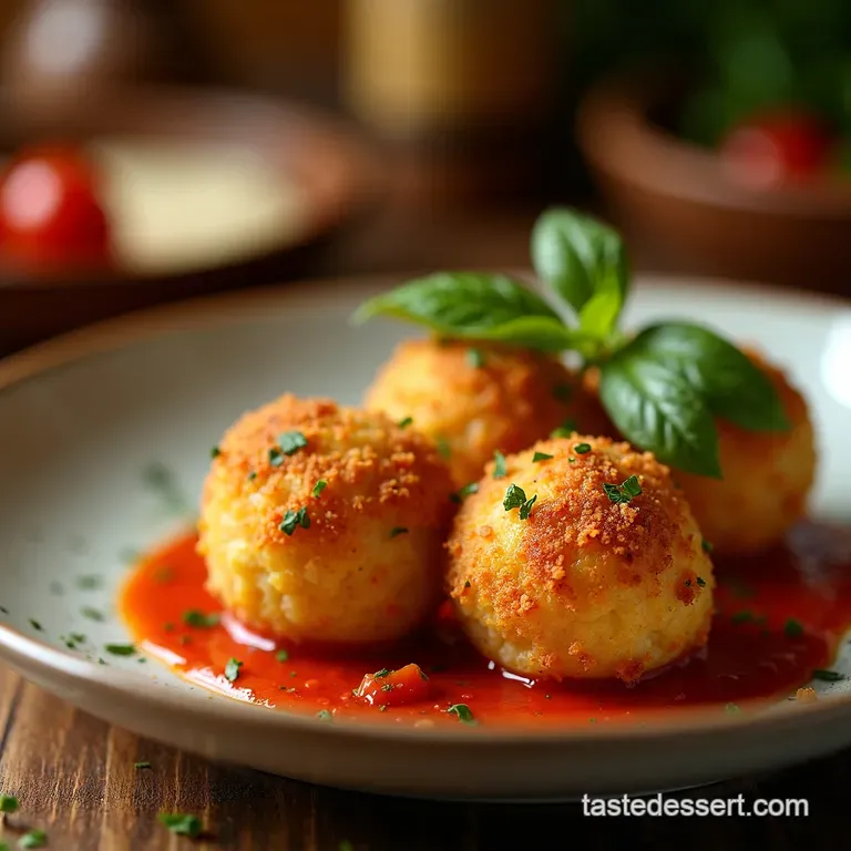 Arancini Fiesta Crispy Sicilian Rice Balls presentation