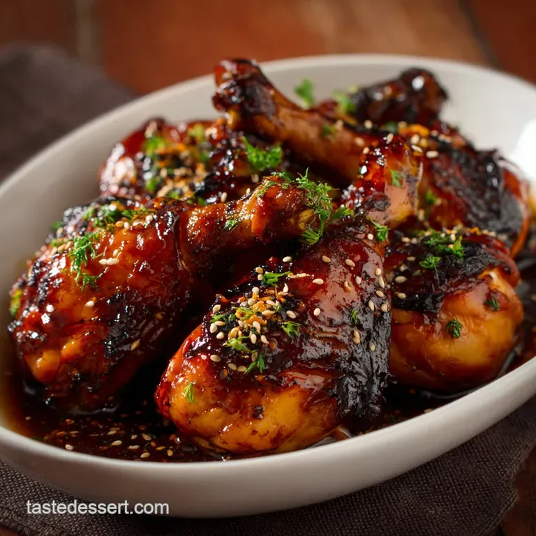 Asian Glazed Chicken Drumsticks: Sticky Honey-Ginger Firecrackers presentation