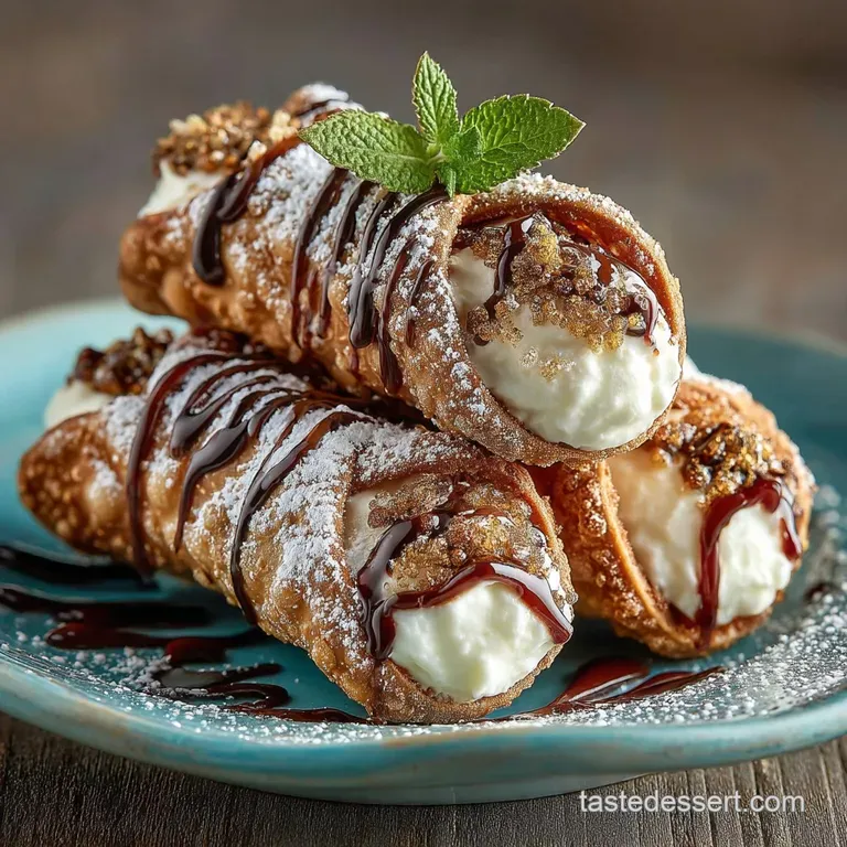 The Proper Sicilian Shell Authentic Crispy Cannoli with Sweetened Ricotta Filling presentation
