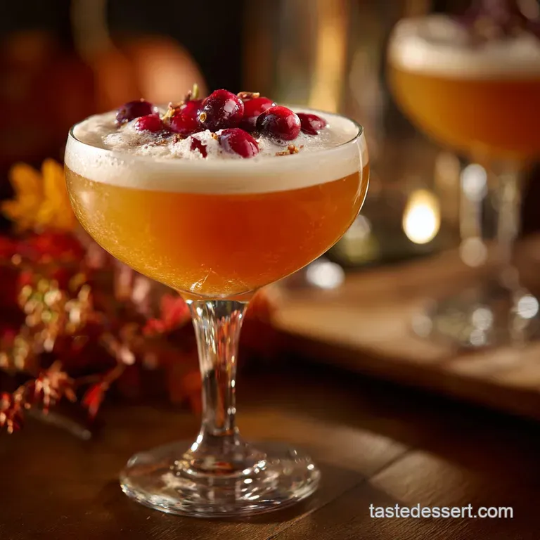 Thanksgiving Cocktails: the Autumn Harvest Bourbon Sour Showstopper presentation