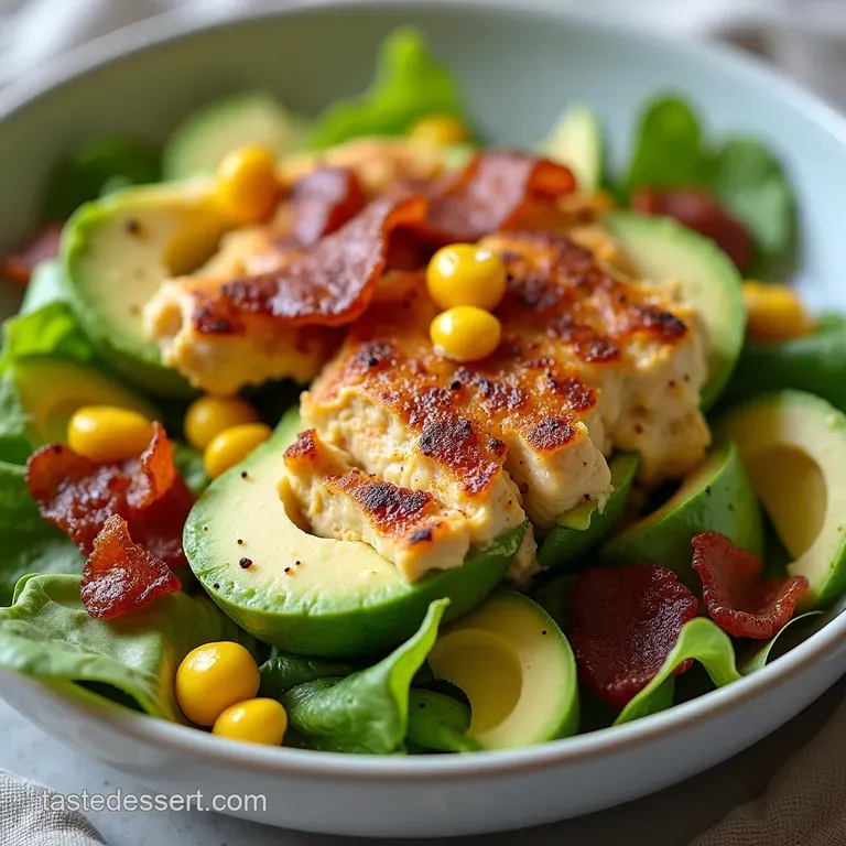 The Ultimate Creamy Avocado Chicken Salad with Crispy Bacon Sweet Corn