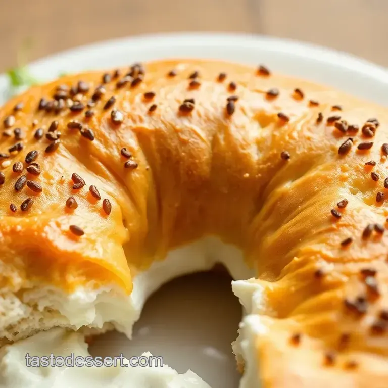 Bagel with Cream Cheese presentation