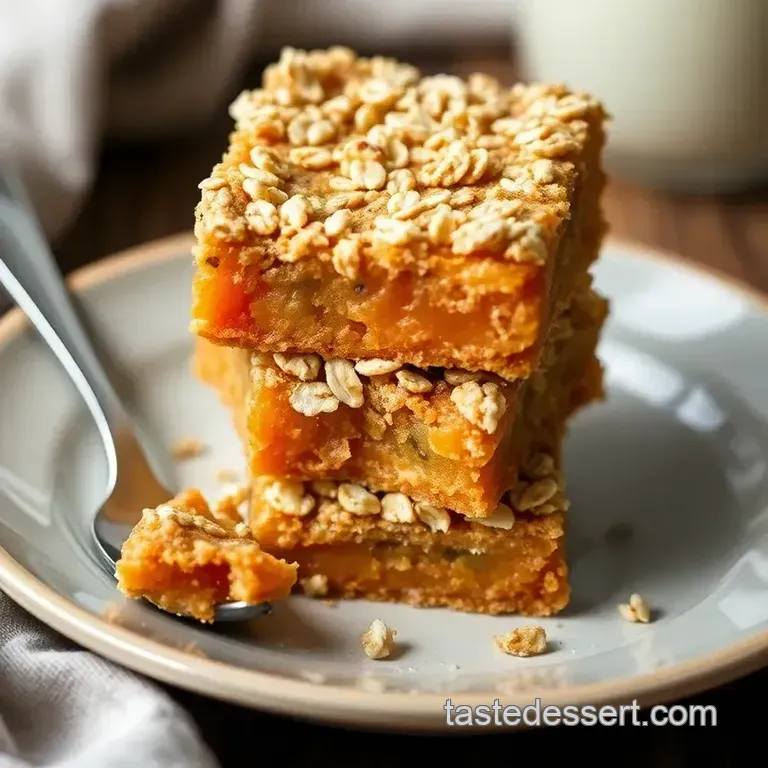 Bake Persimmon Bars with Oatmeal Topping presentation