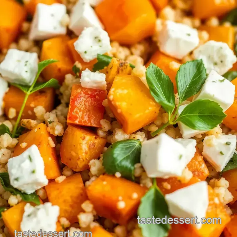 Bake Pumpkin Couscous Salad with Feta presentation