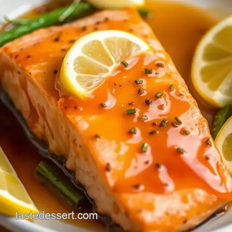 Bake Salmon with Sweet Honey Glaze presentation