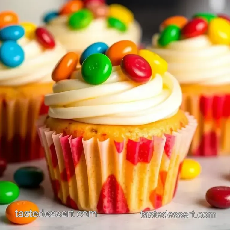 Bake Skittles Cupcakes - Colorful Delights presentation