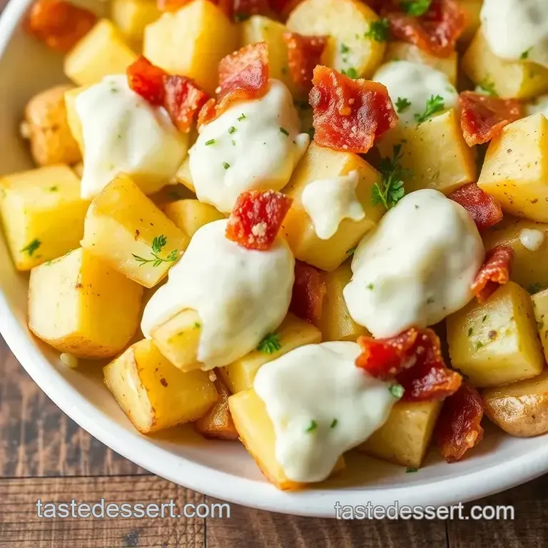 Crispy Baked Baby Potatoes with Creamy Dressing presentation