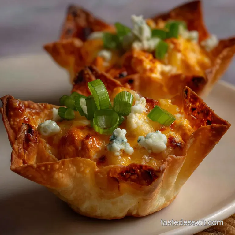 Crispy Buffalo Chicken Wonton Cups: the Best Baked Bites presentation