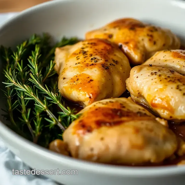Baked Dijon Chicken with Creamy Mustard Sauce presentation