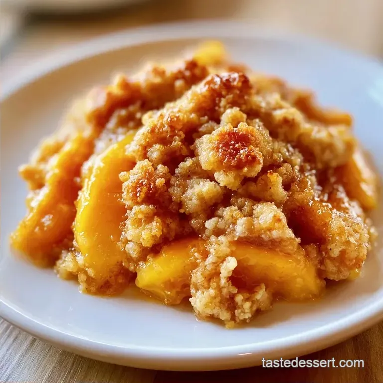Baking Dish Peach Crisp with Fresh Peaches