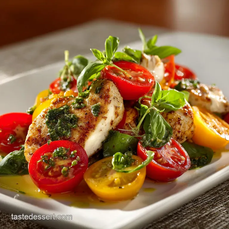 Basil Chicken and Tomato Salad SunDrenched Summer Flavor with Zesty Dressing