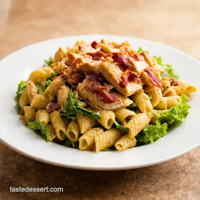 Bbq Bliss Pasta Salad Chicken Bacon Edition with Smoked Paprika Mayo presentation