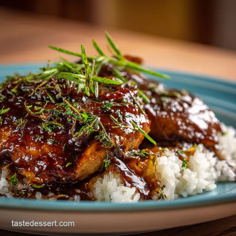 The Balsamic Beauty SlowCooker Chicken Thighs with Roasted Garlic Glaze