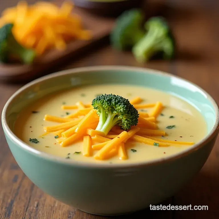 Better Than the Deli Counter the Ultimate Creamy Broccoli Cheddar Soup presentation