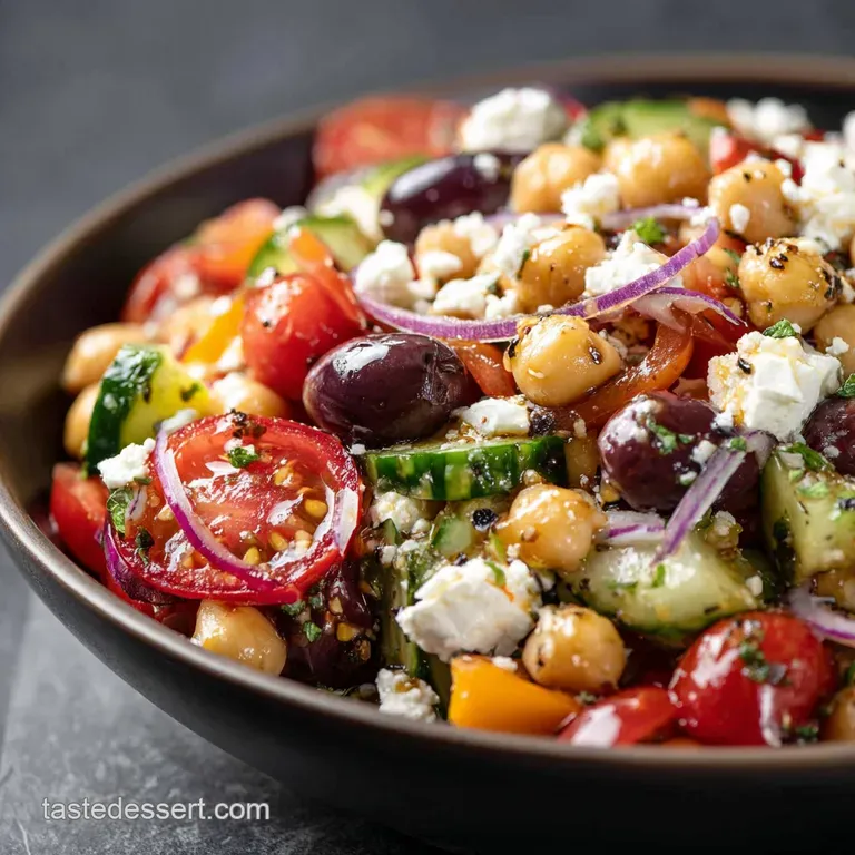 The Big Fat Greek Chickpea Salad with Zesty LemonOregano Vinaigrette