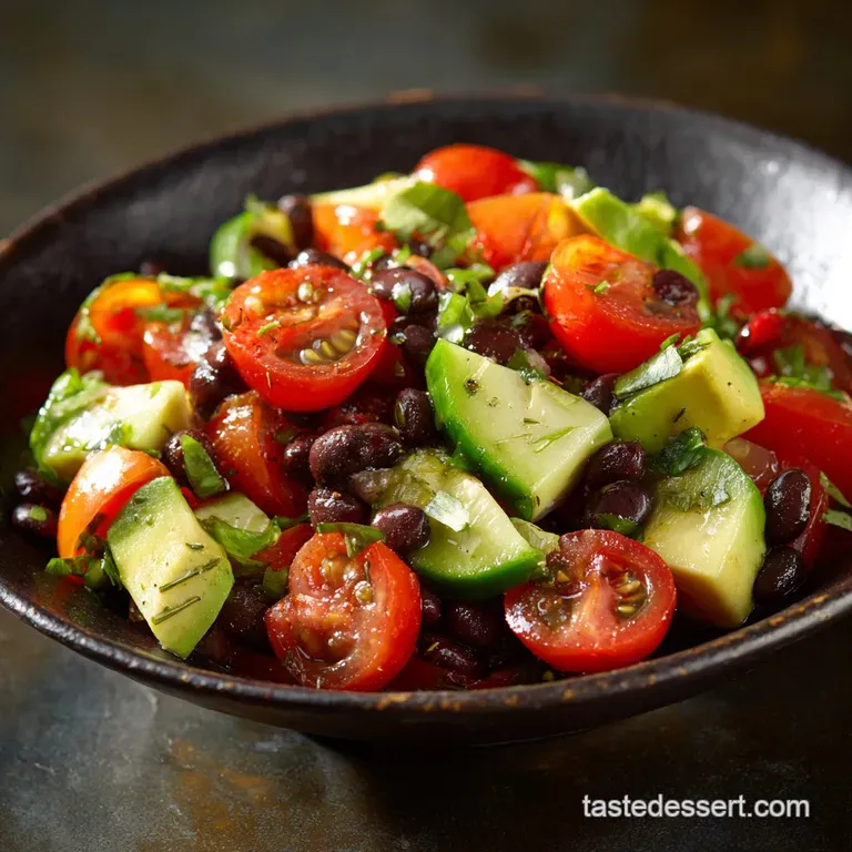 Black Bean Avocado Cucumber and Tomato Salad: Fresh Zesty and Ready in 50 Minutes