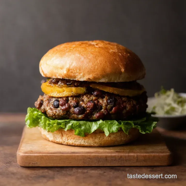 Black Bean Fiesta Burger presentation