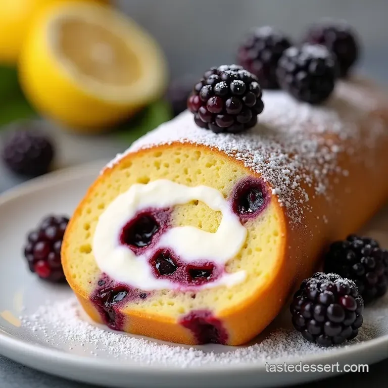 The Summer Garden Blackberry Lemon Swiss Roll
