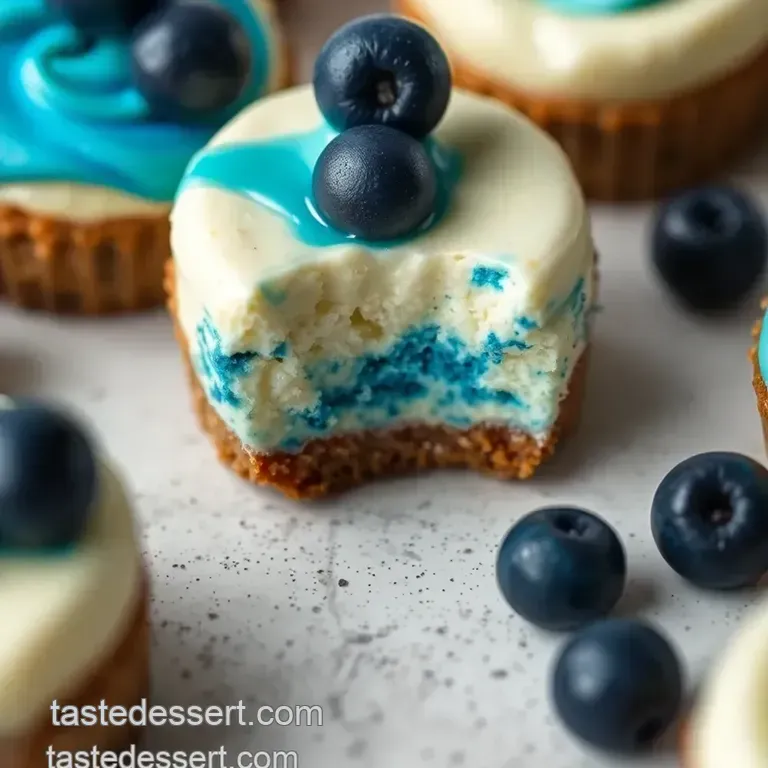 Blue Hawaiian Cheesecake Bites presentation