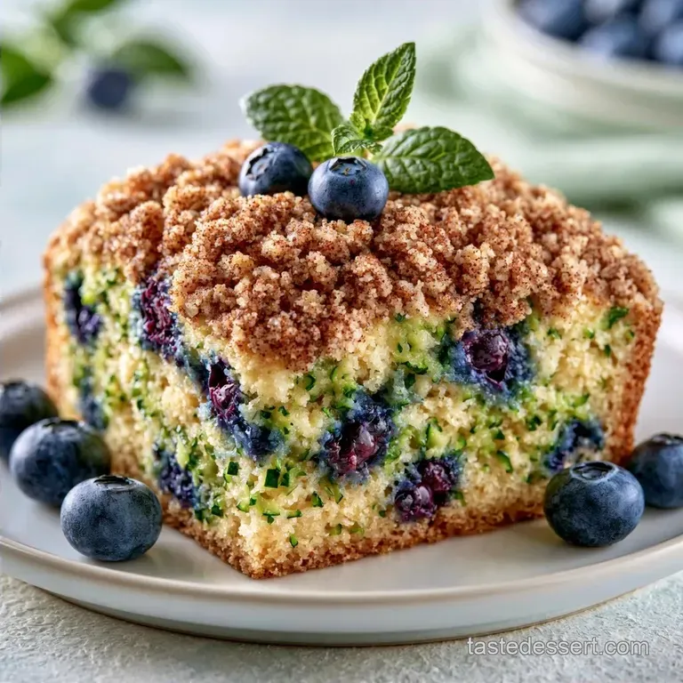 Moist Blueberry Zucchini Coffee Cake