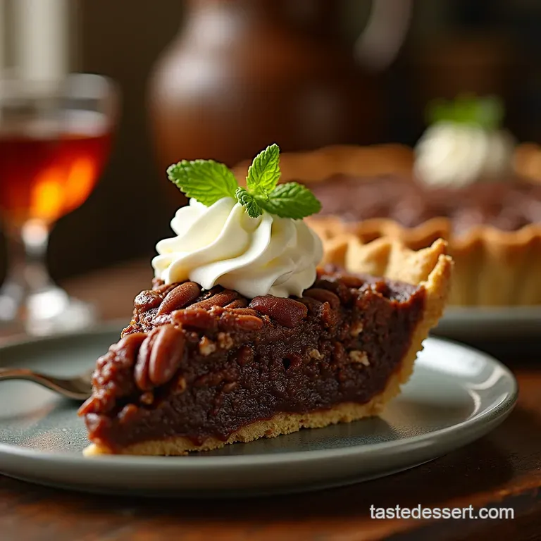 Mint Julep Moment The Ultimate Kentucky Derby ChocolatePecan Pie presentation