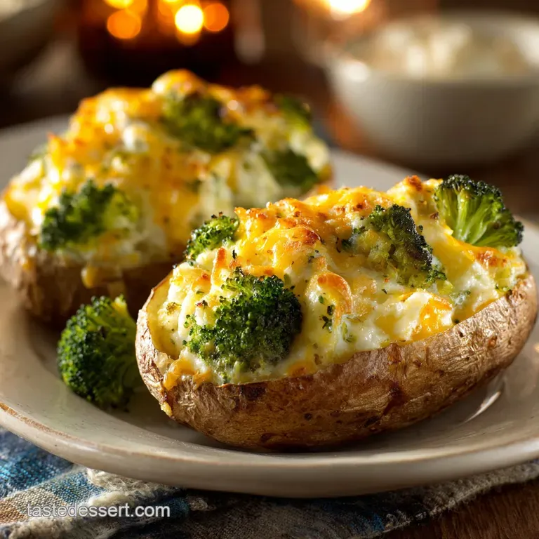 Broccoli and Cheese Twice Baked Potatoes: the Ultimate Creamy Cheesy Comfort Food presentation