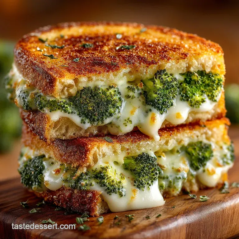 The Green Goddess Grilled Cheese Broccoli and Creamy Havarti presentation