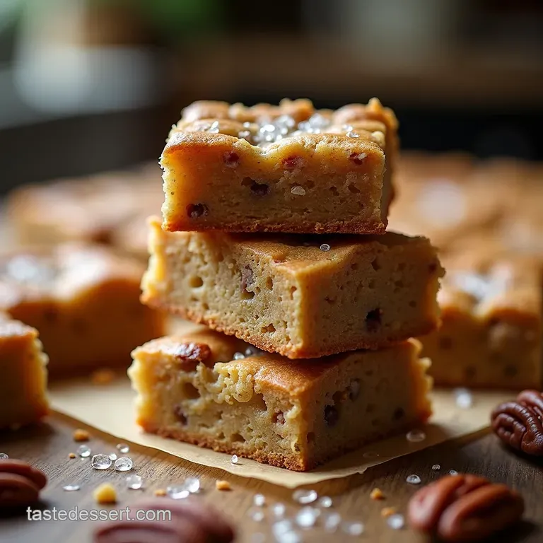 The Ultimate Brown Butter Pecan and Sea Salt Blondies presentation
