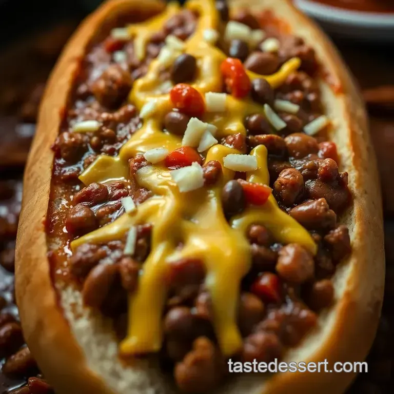 Buc-ee' s Inspired Texas Chili Cheese Dog presentation