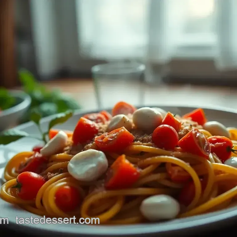 Burst Cherry Tomato & Bocconcini Pasta with Basil Pesto