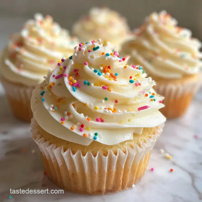 Elegant slice of cake featuring fluffy, ivory buttercream frosting cascading down the sides. Berry garnish on a white plate.