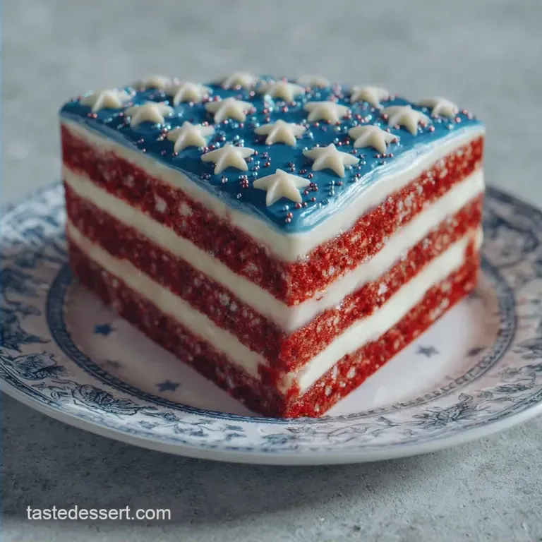 Buttery American Flag Cake: Tender and Moist