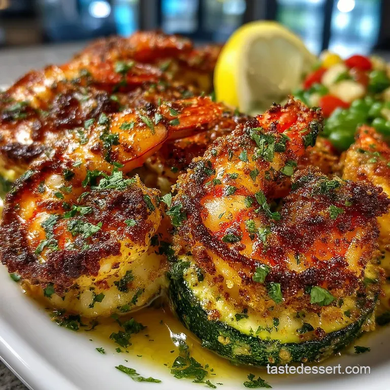 Quick Spicy Air Fryer Cajun Shrimp Stuffed Zucchini Boats presentation