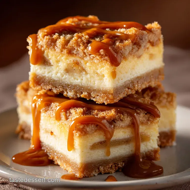 Caramel Apple Cheesecake Bars: the Ultimate Decadent Autumn Dessert presentation