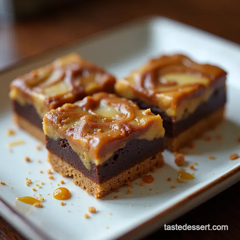 The Millionaires Shortbread Meets the Fudgiest Brownie Salted Caramel Swirl Blondie Bars