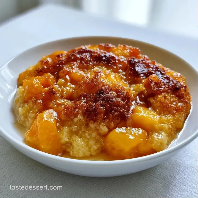 A warm slice of golden dessert topped with a melting scoop of vanilla ice cream and a light dusting of cinnamon.
