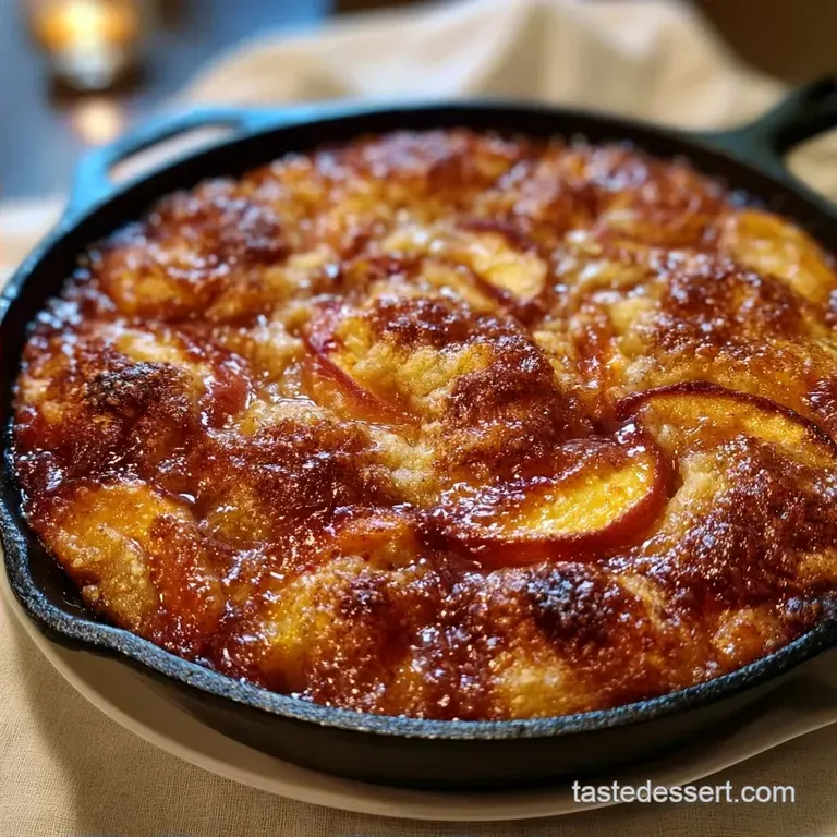 Quick Cast Iron Peach Cobbler: Golden