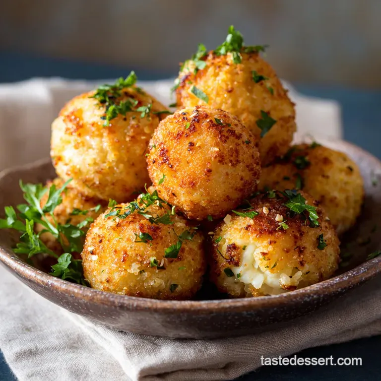 Cauliflower Rice Arancini: the Golden Low Carb Appetizer with Mozzarella presentation