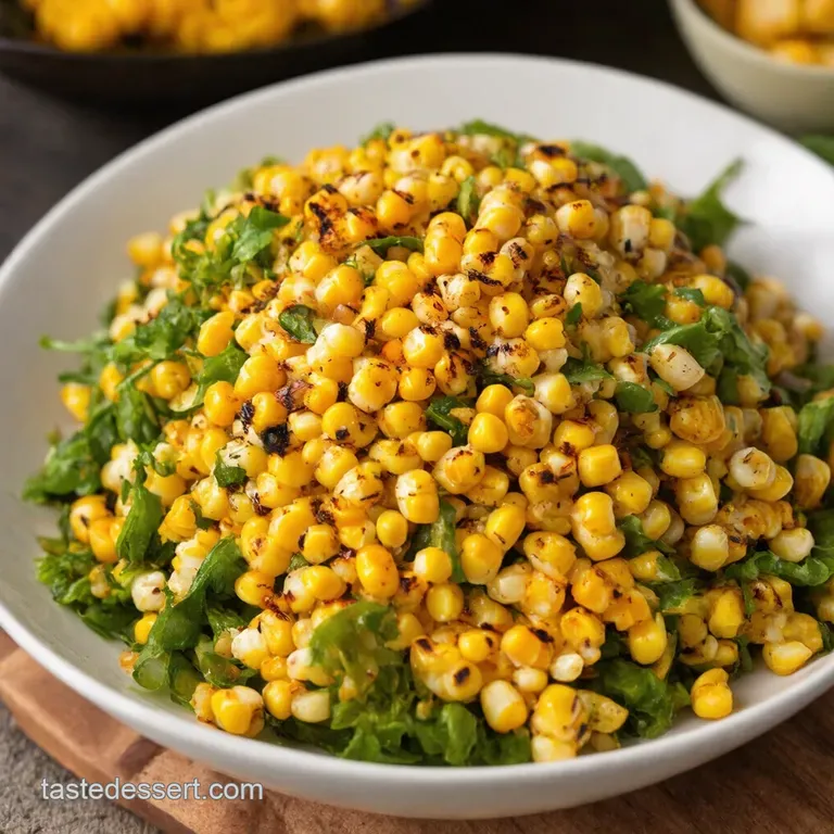 Charred Corn and Jalape&ntilde;o Salad with Lime Crema presentation